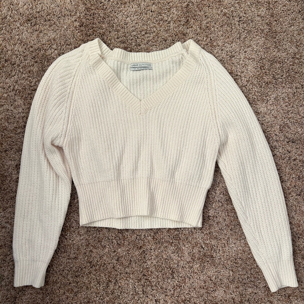 Urban Outfitters Cream V-Neck Sweater